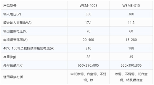 MG不朽情缘氩弧焊机WSM-400E WSME-315技术参数